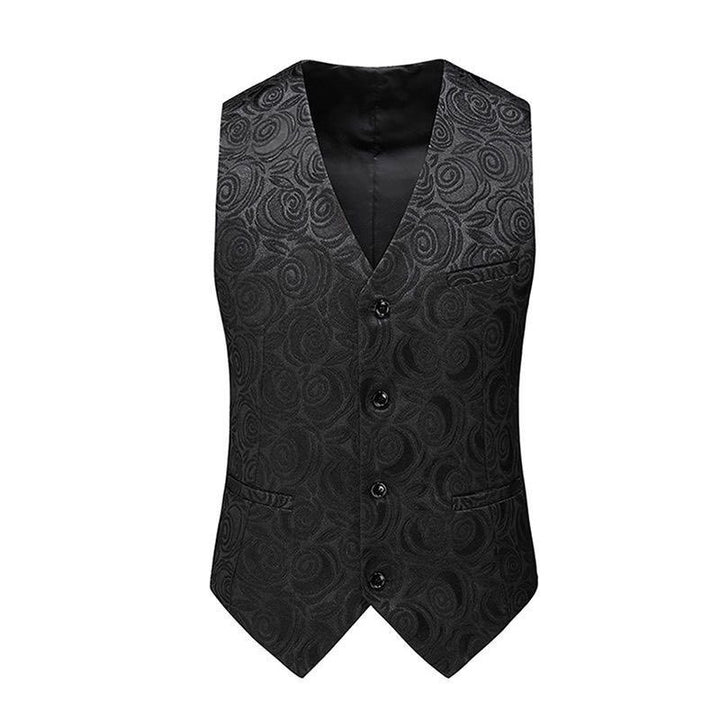Men's jacquard vest with ornamental structure, pointed hem and satin back Mune Fashion