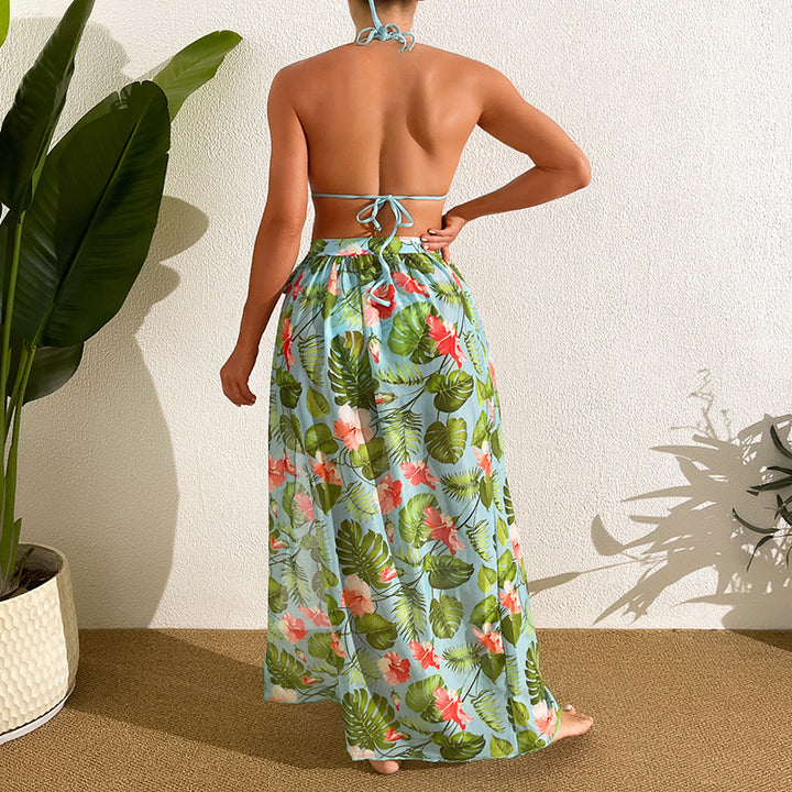 Women's Bikini Set with Floral Maxi Skirt Mune Fashion