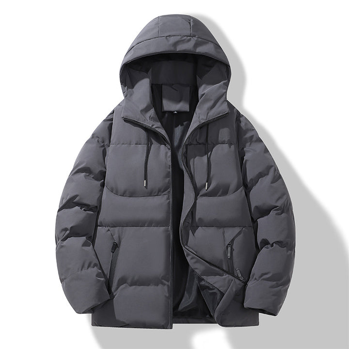 Men's Padded Quilted Hooded Jacket with Thermal Filling and Windproof Outer Shell Mune Fashion