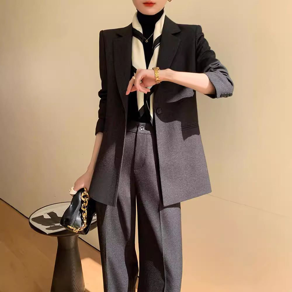 Women Elegant Blazer Set with Waist Belt Mune Fashion