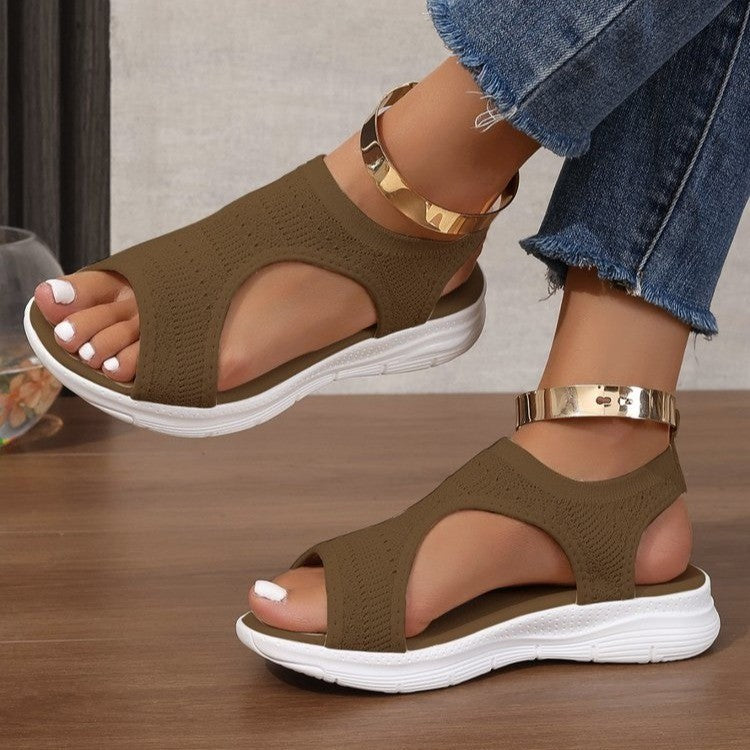 Damen Sportliche Strick-Sandalen mit atmungsaktivem Obermaterial und dämpfender Laufsohle Mune Fashion