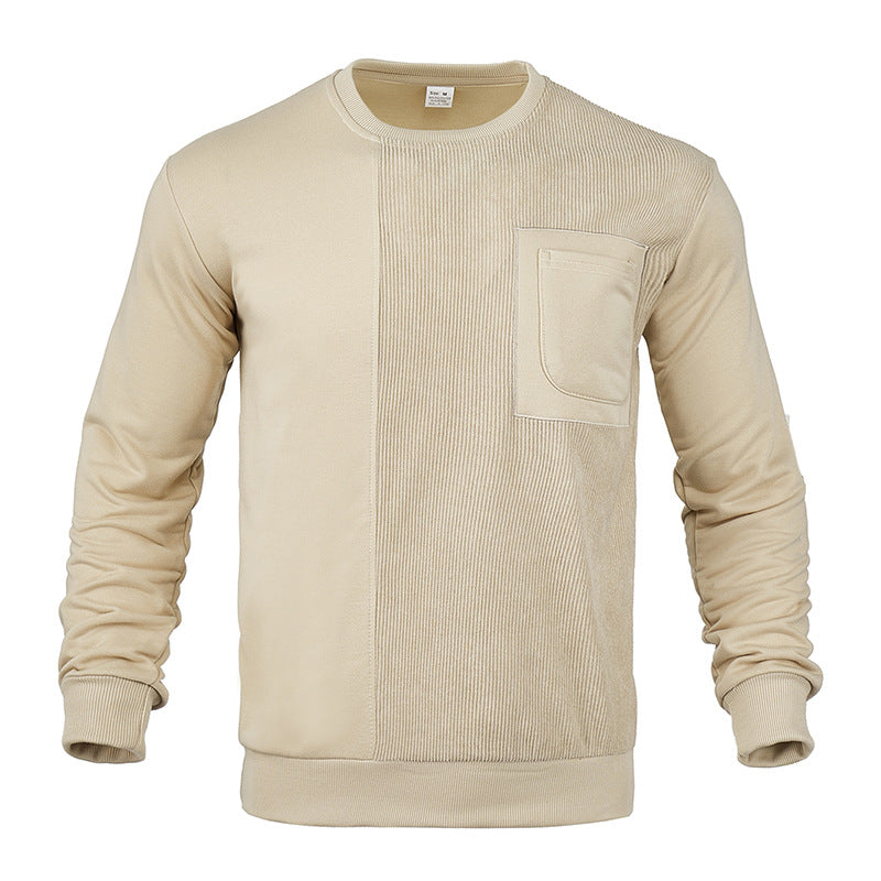 Men's Structured Sweatshirt with Ribbed Panel and Chest Pocket Mune Fashion