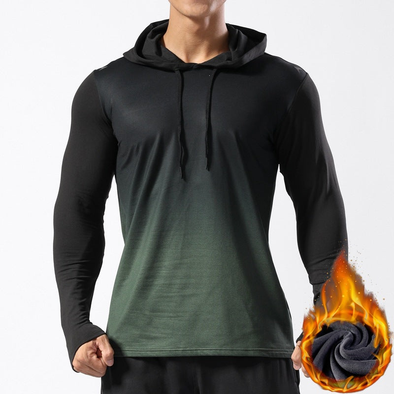 Men's thermal long sleeve hoodie made of functional stretch with hood, thumb hole & moisture regulating lining Mune Fashion