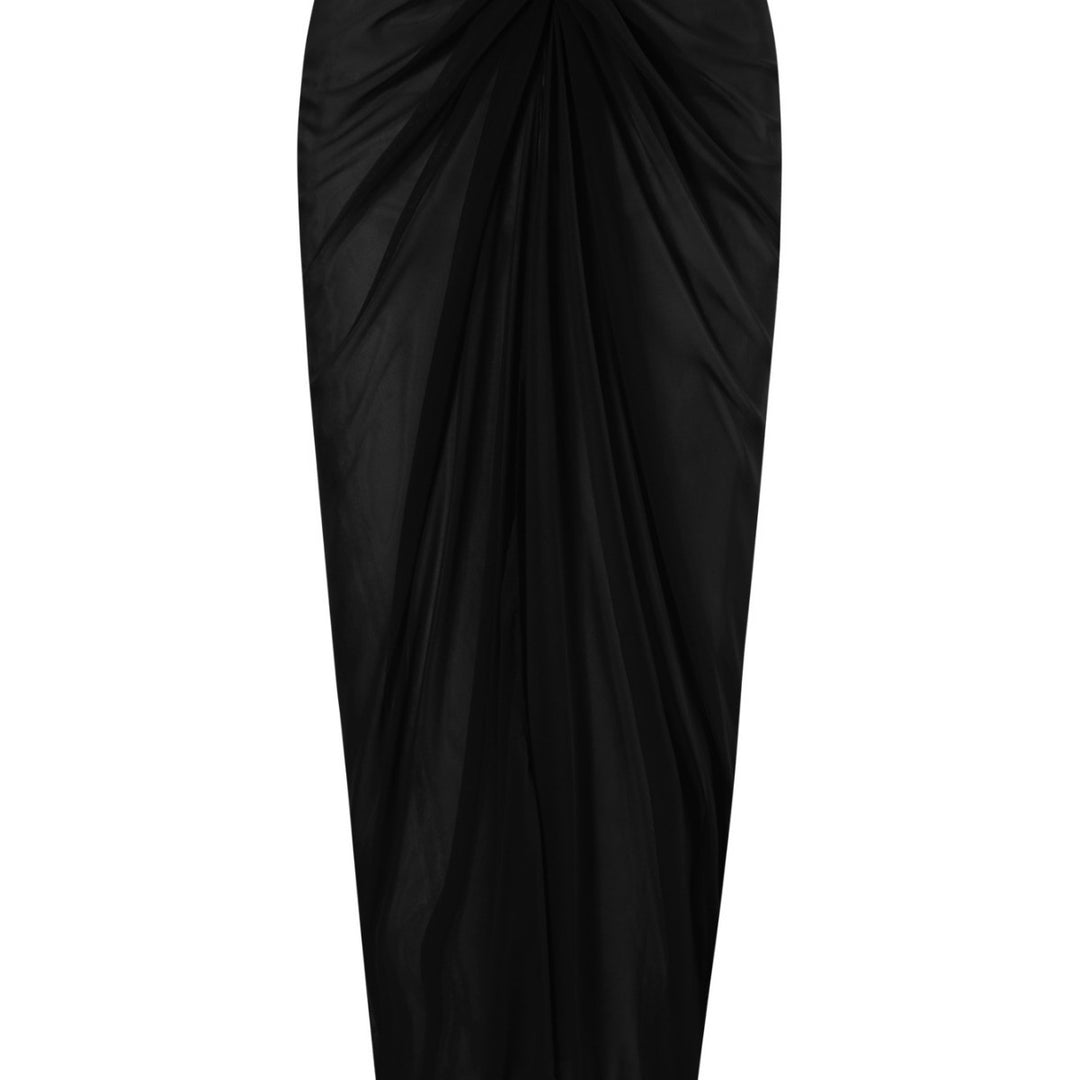Women's one-sided swimsuit with elegant draping design and matching pareo Mune Fashion