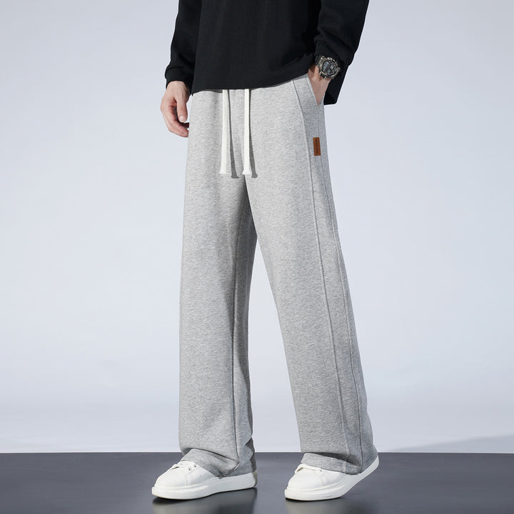Women's Wide Lounge Sweatpants with Drawstring and Straight Leg Mune Fashion