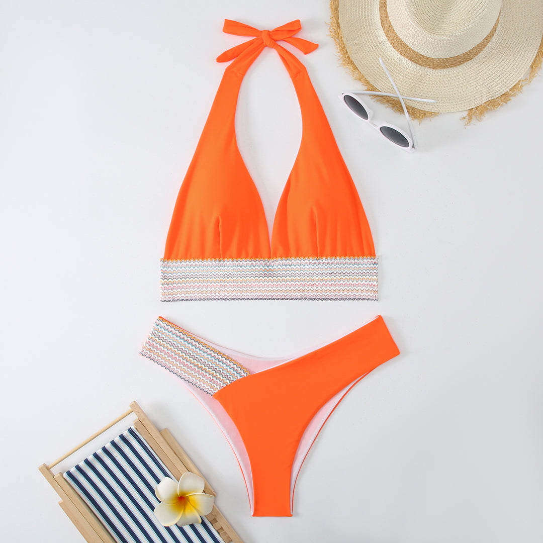 Women Triangle Bikini Set with stylish wrap band Mune Fashion