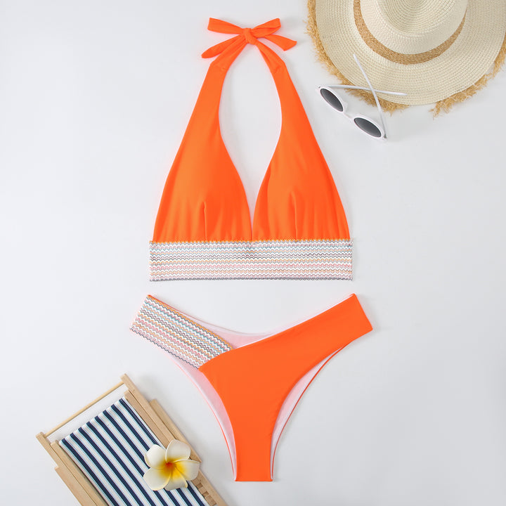 Women Triangle Bikini Set with stylish wrap band Mune Fashion