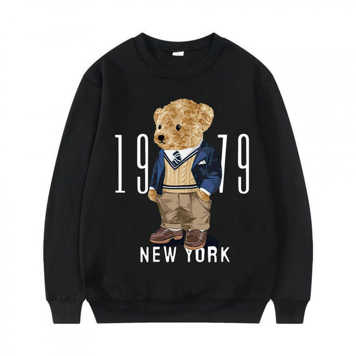Ladies Cozy Sweatshirt with Bear Motif Mune Fashion