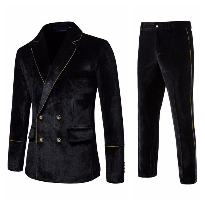 Men's elegant velvet suit set with glossy finish and modern cut Mune Fashion