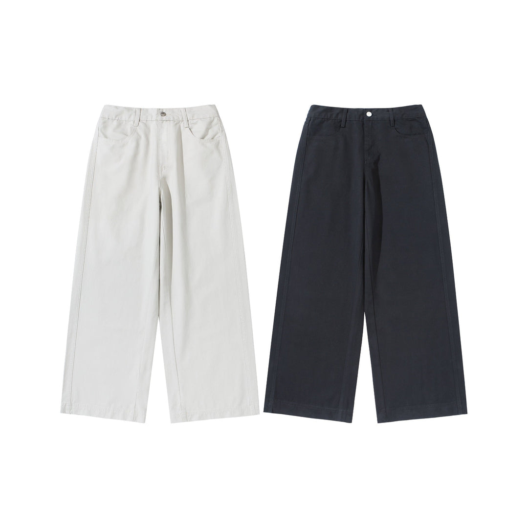 Women's High-Waist Culotte Pants made of Cotton Twill with Continuous Center Seam Mune Fashion