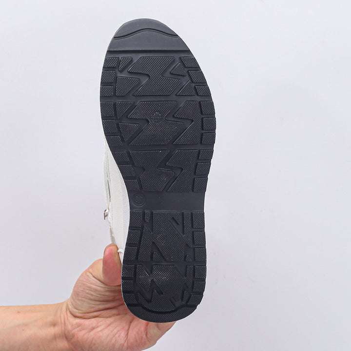 Damen Plateau-Slipper mit Klettverschluss und Cut-Out-Design Mune Fashion