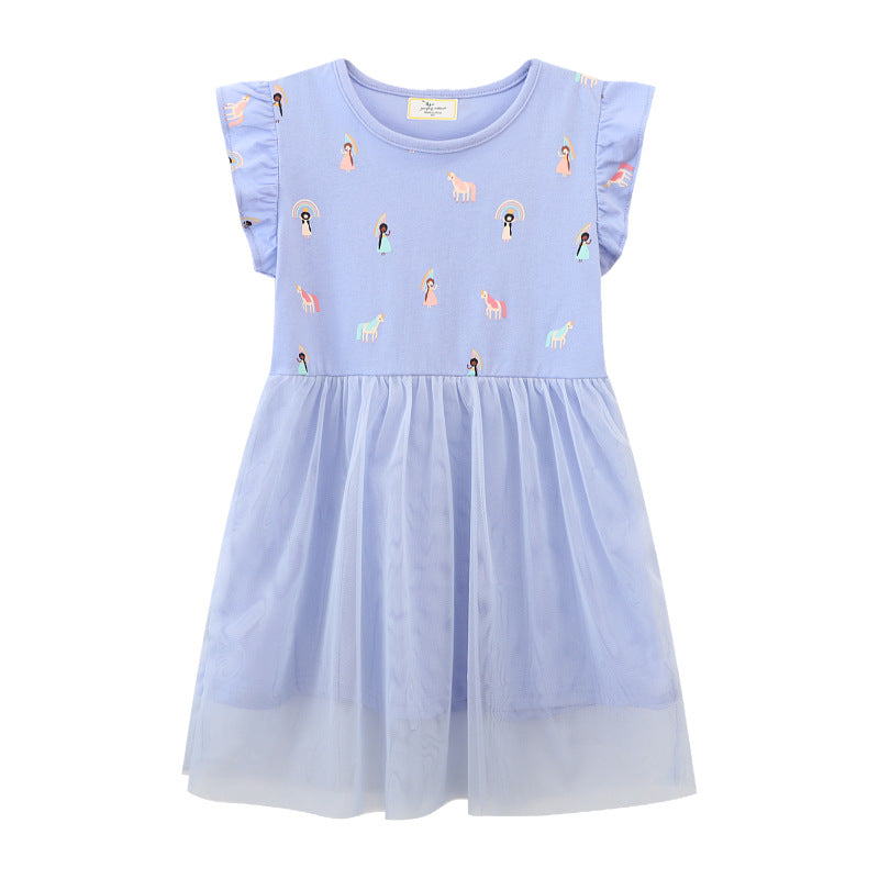 Girls Tulle Dress with Animal Appliqués Mune Fashion
