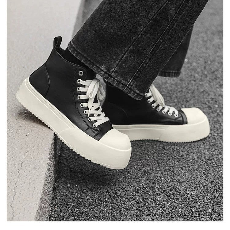 Women's High-Top Sneakers with Stylish Platform and Durable Upper Material Mune Fashion