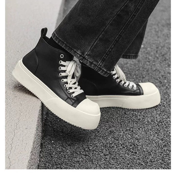 Women's High-Top Sneakers with Stylish Platform and Durable Upper Material Mune Fashion