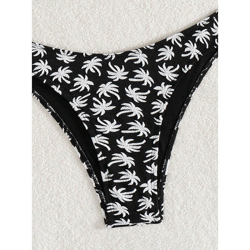 Women's Triangle Bikini with Floral Palm Design Mune Fashion