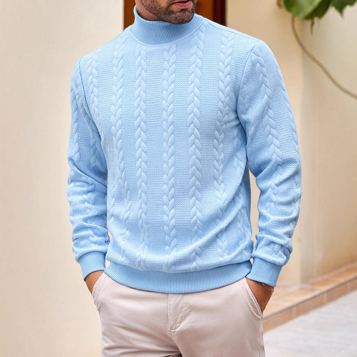 Men's High-Quality Knitted Sweater with Stand-Up Collar Mune Fashion