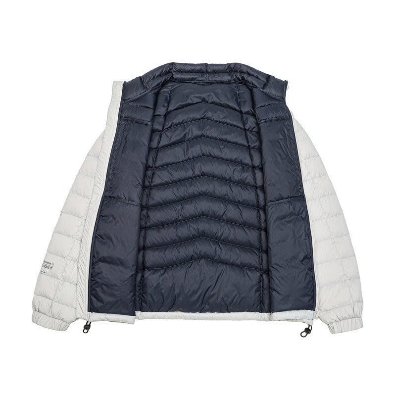 Unisex Short Boxy Insulation Jacket with Light Thermal Padding, High Stand-Up Collar and Drawstring Hem Mune Fashion