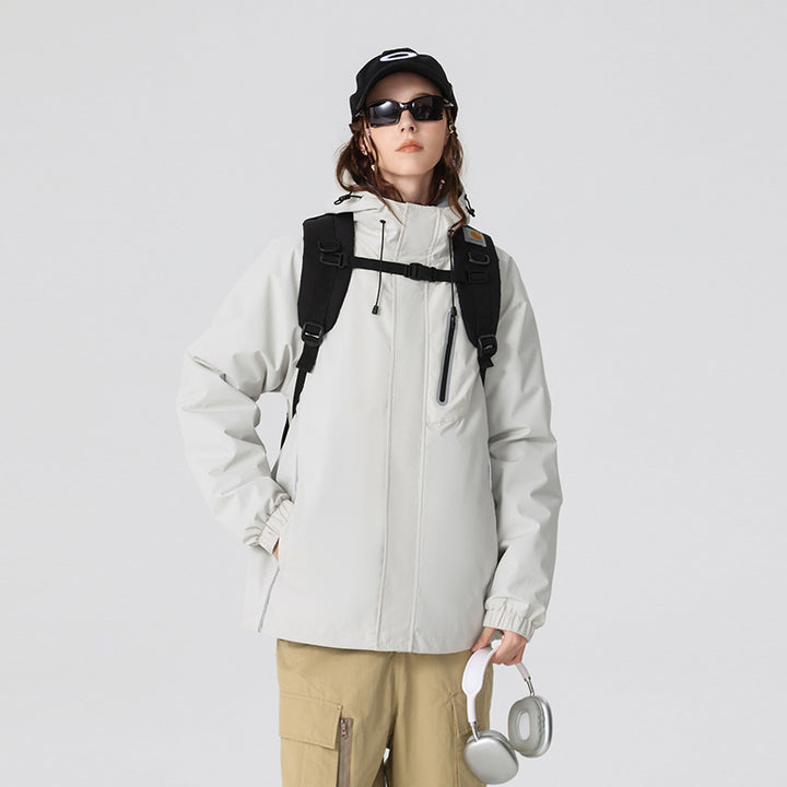 Men's windproof breathable rain and softshell jacket with adjustable hood and reflective inserts Drune
