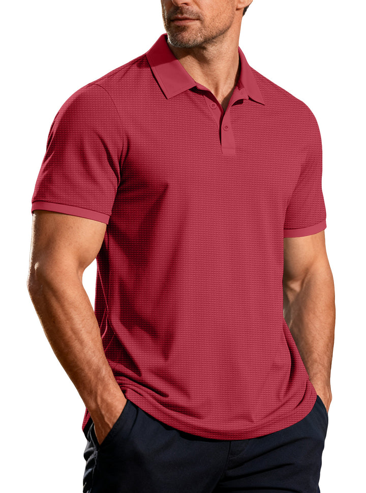 Men's structured pique short-sleeve polo shirt with shirt collar Mune Fashion