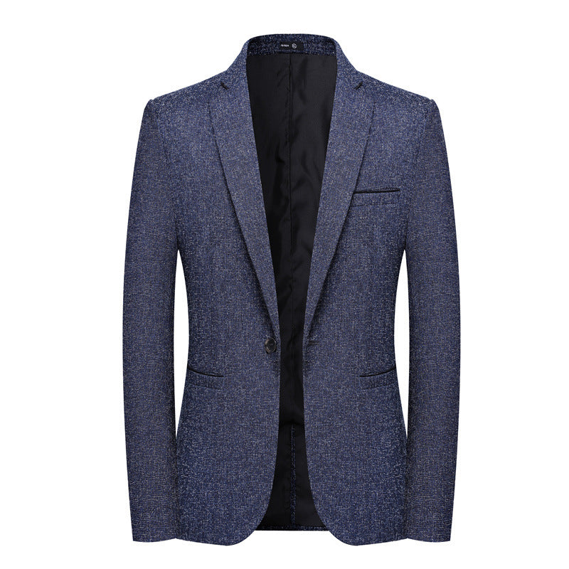 Men's Slim-Fit Structured Blazer in Linen-Tweed Look with Single-Button Silhouette Mune Fashion