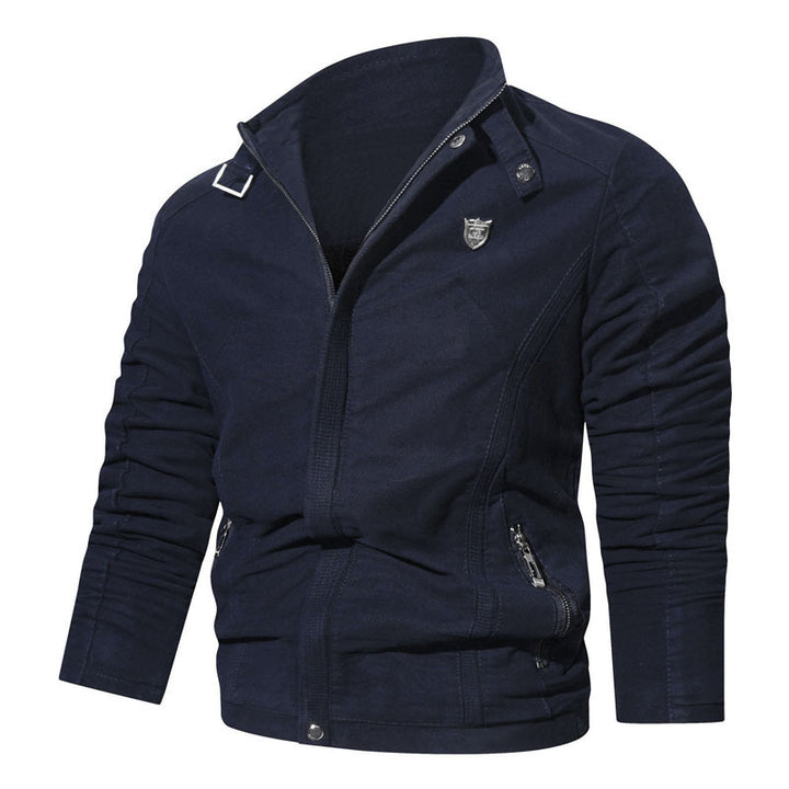 Men's suede look zip blouson in worker cut with stand-up collar Mune Fashion