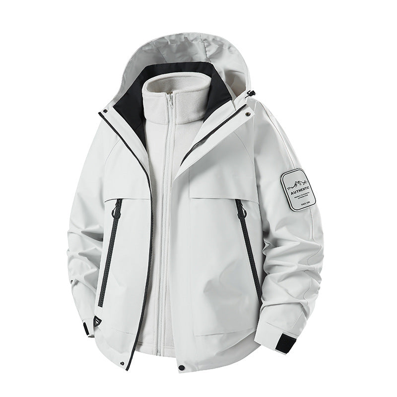 Men's multifunctional waterproof softshell rain jacket with removable fleece inner jacket Mune Fashion
