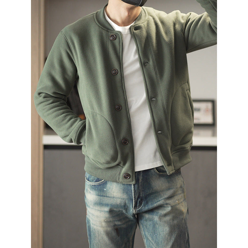 Men's Comfortable Fleece Jacket with Buttons Mune Fashion