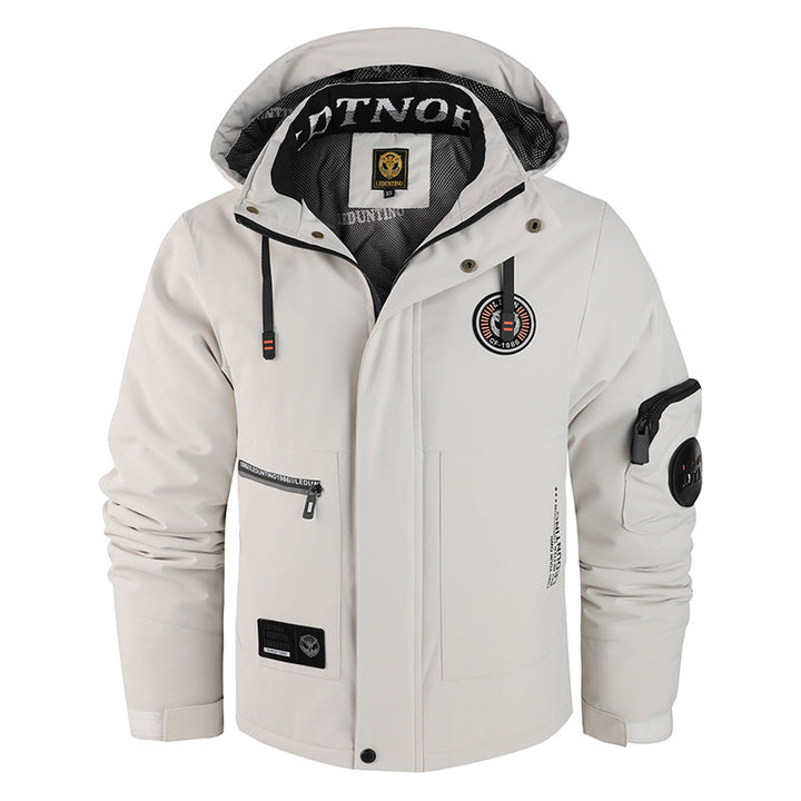 Men's padded wind and weather jacket with hood and multifunctional utility pockets Mune Fashion