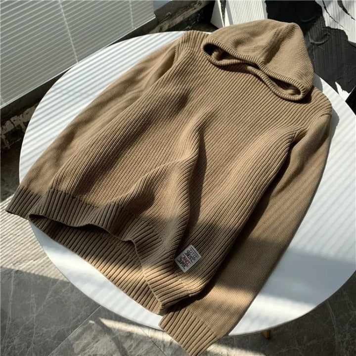 Women's Comfortable Hoodie Made of Ribbed Knit Mune Fashion
