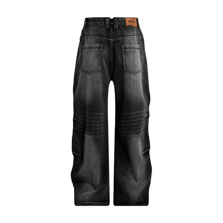 Women High-Waist Wide Denim Palazzo Jeans with Cargo Piping and Used Wash Mune Fashion