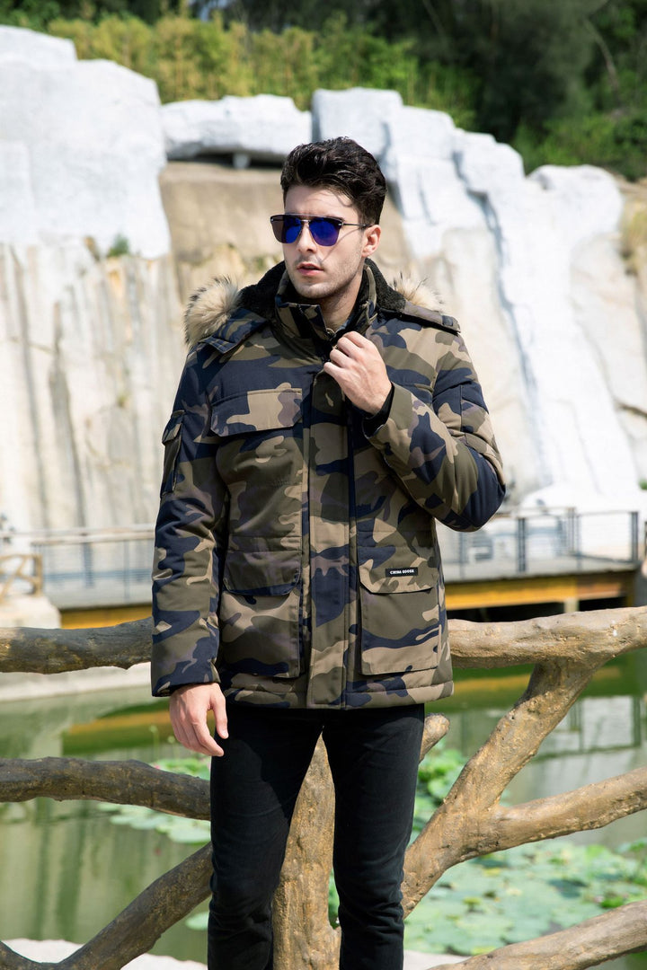 Men's insulated field parka with detachable faux fur collar and multiple pockets Mune Fashion