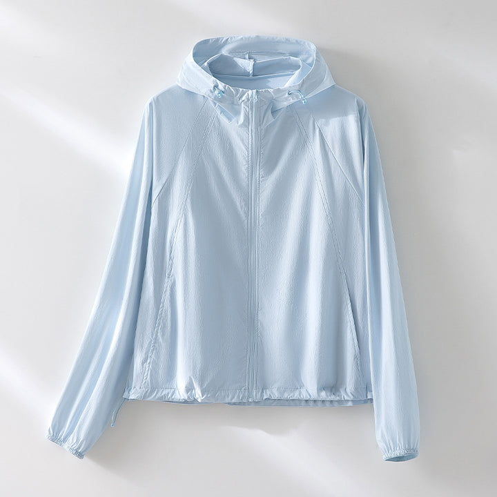 Women's Ultralight Breathable Hooded Jacket with Raglan Sleeves and Zipper Pockets Mune Fashion
