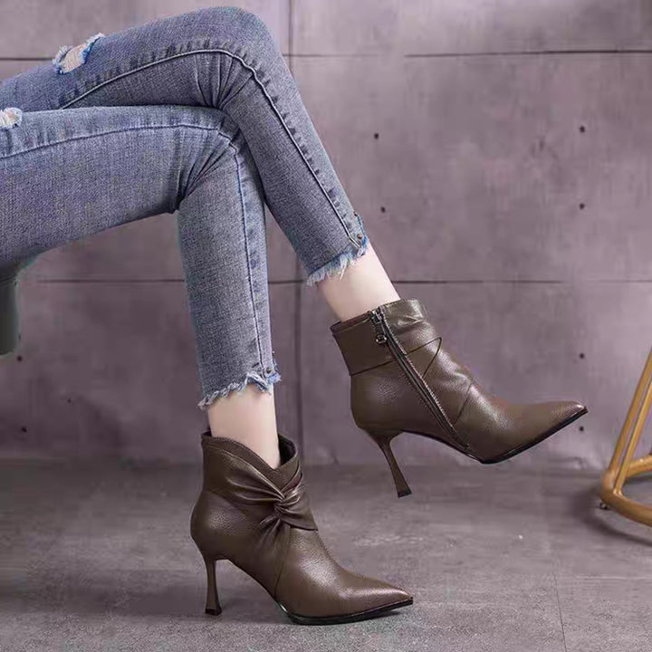 Women Elegant Ankle Boots with Bow Detail Mune Fashion