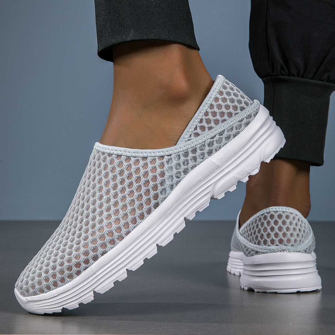 Women's airy slip-on sneakers with honeycomb knit upper and cushioned comfort sole Mune Fashion