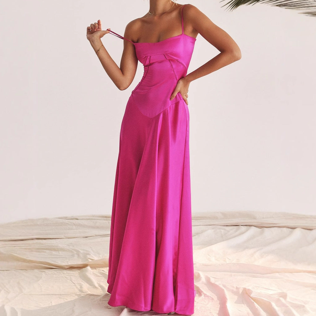Ladies Elegant Evening Dress with Tailored Cut and Flowy Skirt Mune Fashion