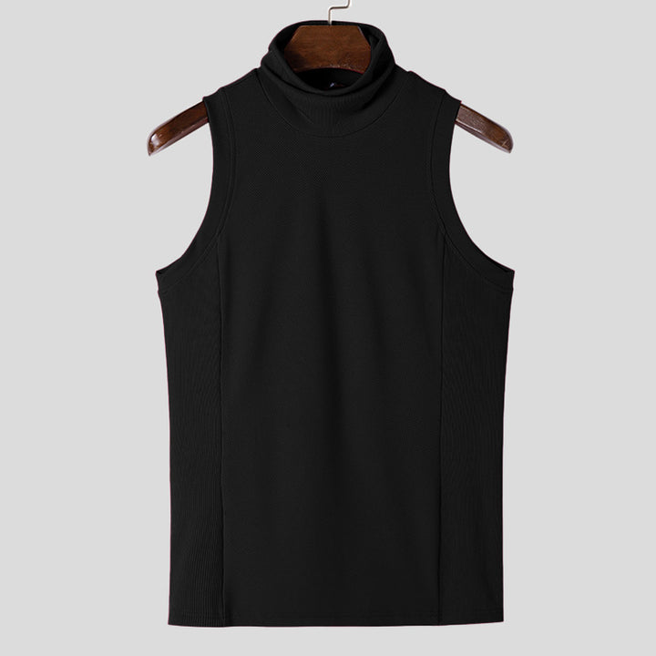 Women's sleeveless turtleneck top made of textured cotton blend Mune Fashion