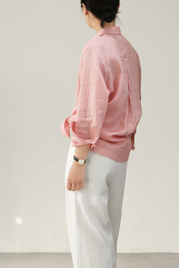 Ladies Elegant Striped Blouse Mune Fashion