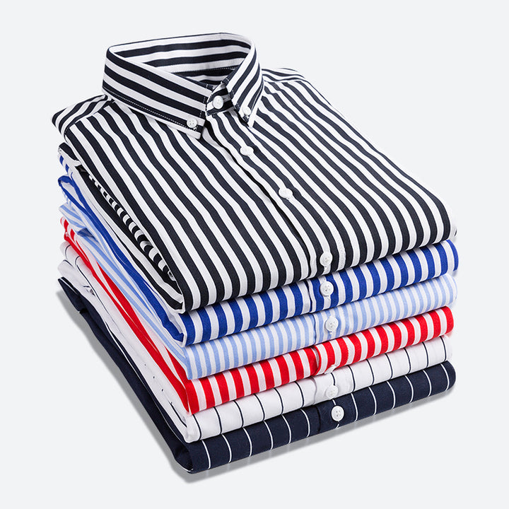 Men's striped business shirt with button-down collar and tailored silhouette Mune Fashion