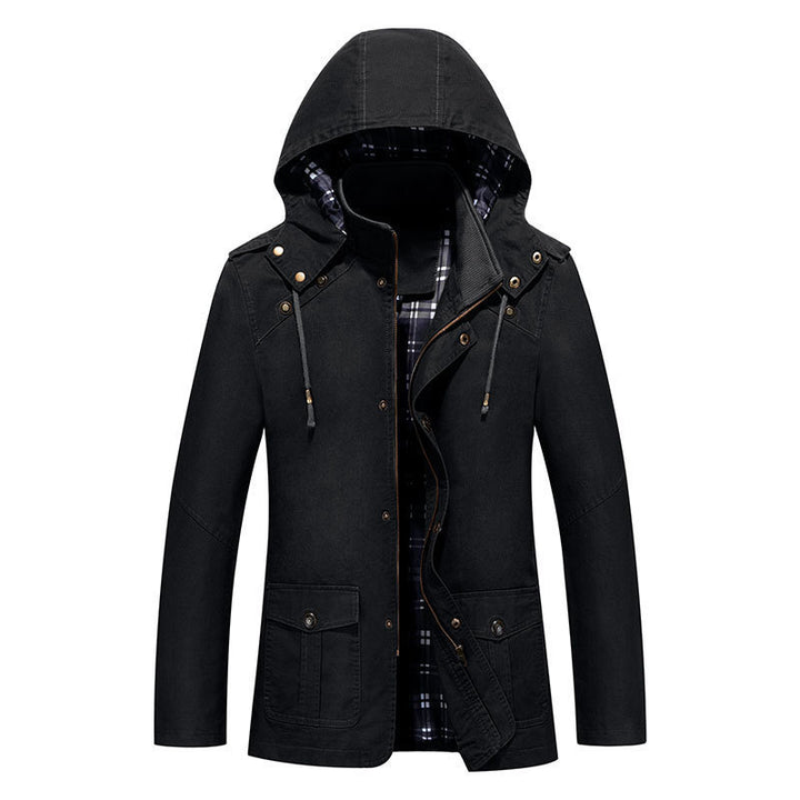 Men's Lightweight Hooded Parka with Checked Lining and Multi-Functional Pockets Mune Fashion