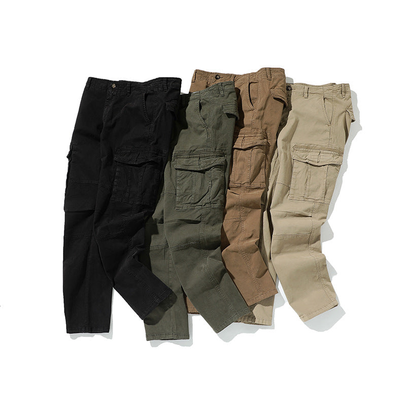 Men's Tapered Canvas Cargo Work Pants with Ergonomic Knee Pleats and Organizer Pockets Mune Fashion