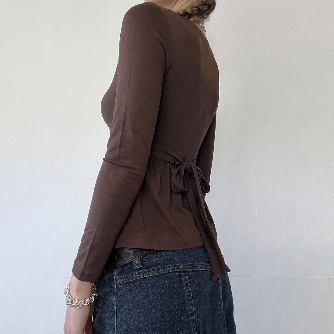 Women Nursing-Friendly Wrap Top with Lace Insert, Embroidery and Empire Waistline Mune Fashion