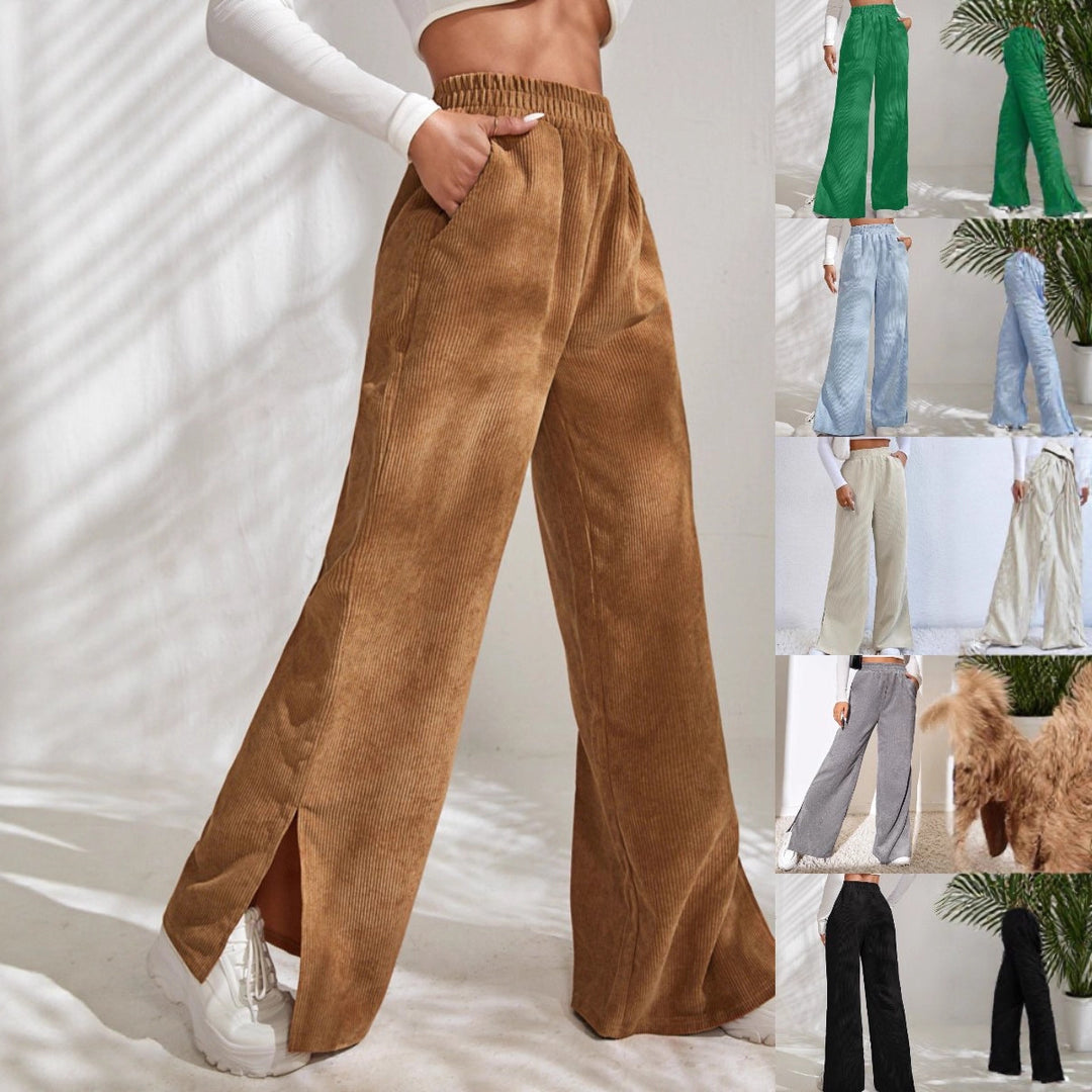 Women Casual and Comfortable Cord Pants Mune Fashion
