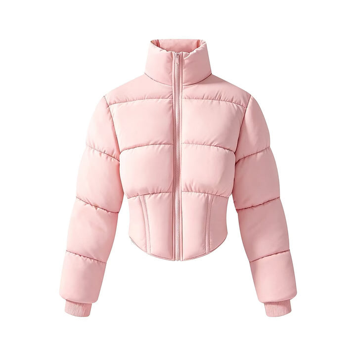 Women short cut quilted jacket with fitted corset section Mune Fashion