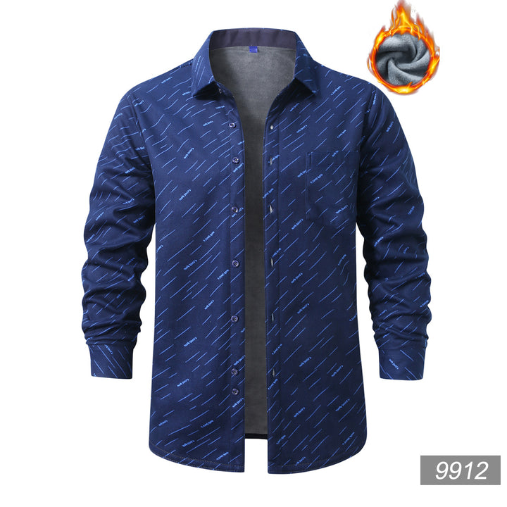 Men's checked flannel shirt with warming fleece lining and patch chest pocket Mune Fashion