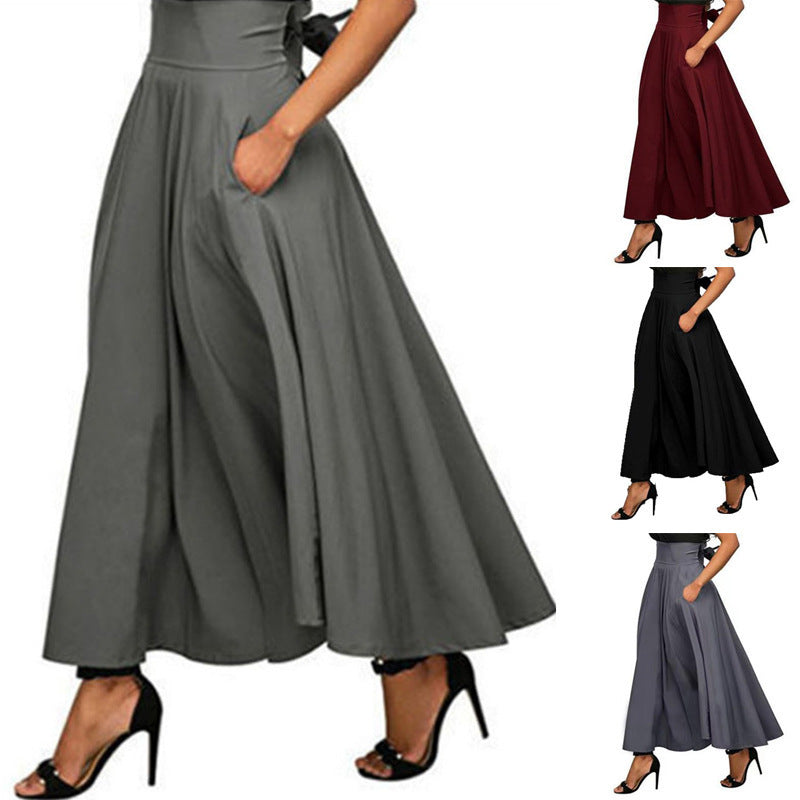 Women Wide Cut Palazzo Pants with Elegant Pockets and high Waist Mune Fashion