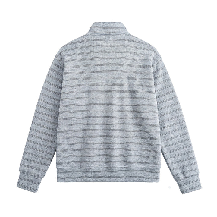 Men's Structured Half-Zip Knit Sweater with Stand Collar Mune Fashion