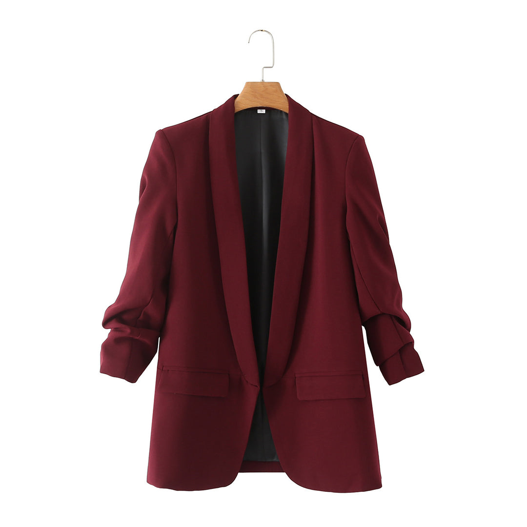 Ladies nan tailored blazer with shawl collar and three-quarter sleeves Mune Fashion