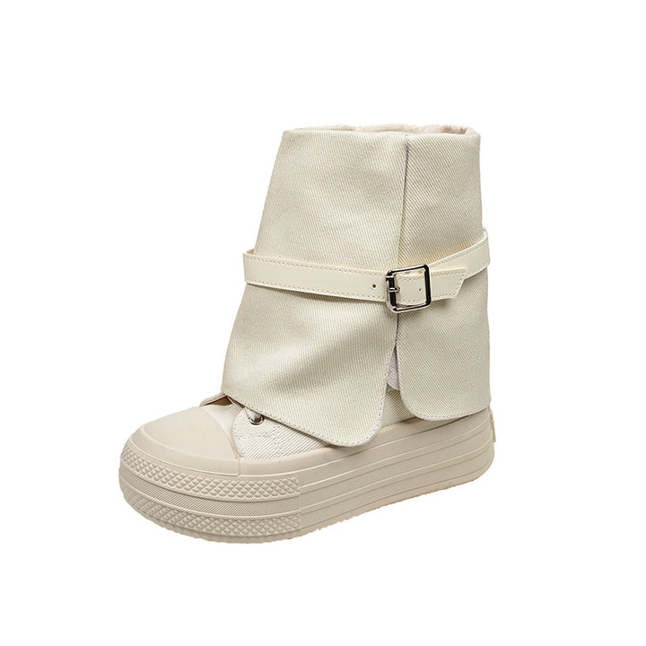 Women's Fashion Sneakers Boots with Unique Strap Design Mune Fashion