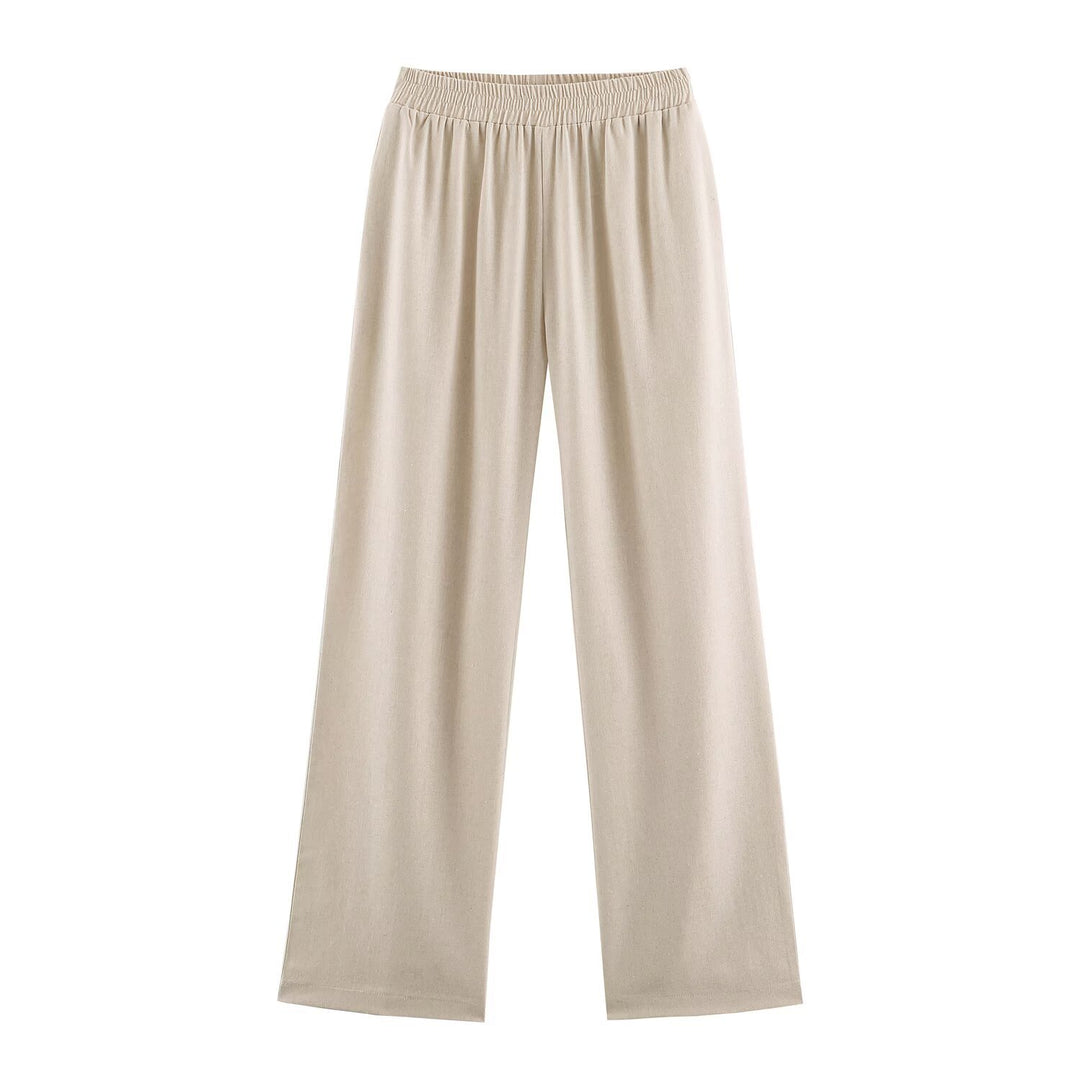 Women's Wide Lounge Pants with Elastic Waistband and Flowing Viscose Quality Mune Fashion