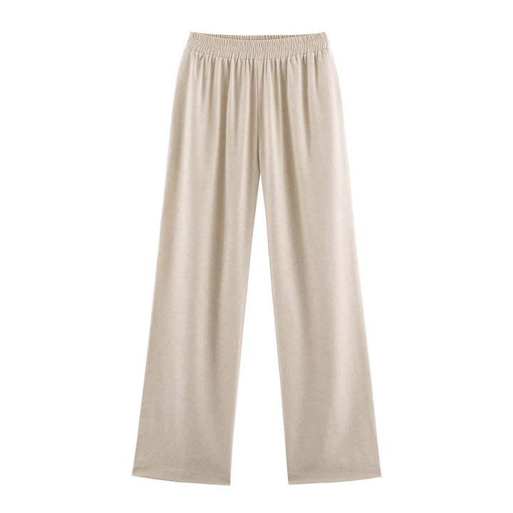 Women's Wide Lounge Pants with Elastic Waistband and Flowing Viscose Quality Mune Fashion